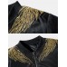 Mens Phoenix Back Embroidered Chinese Style Baseball Collar Jacket