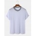 Mens Mesh Contrast Crew Neck Thin Short Sleeve T  Shirts